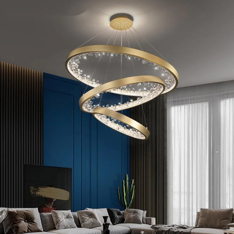 lustre en cristal design luxe avec éclairage led