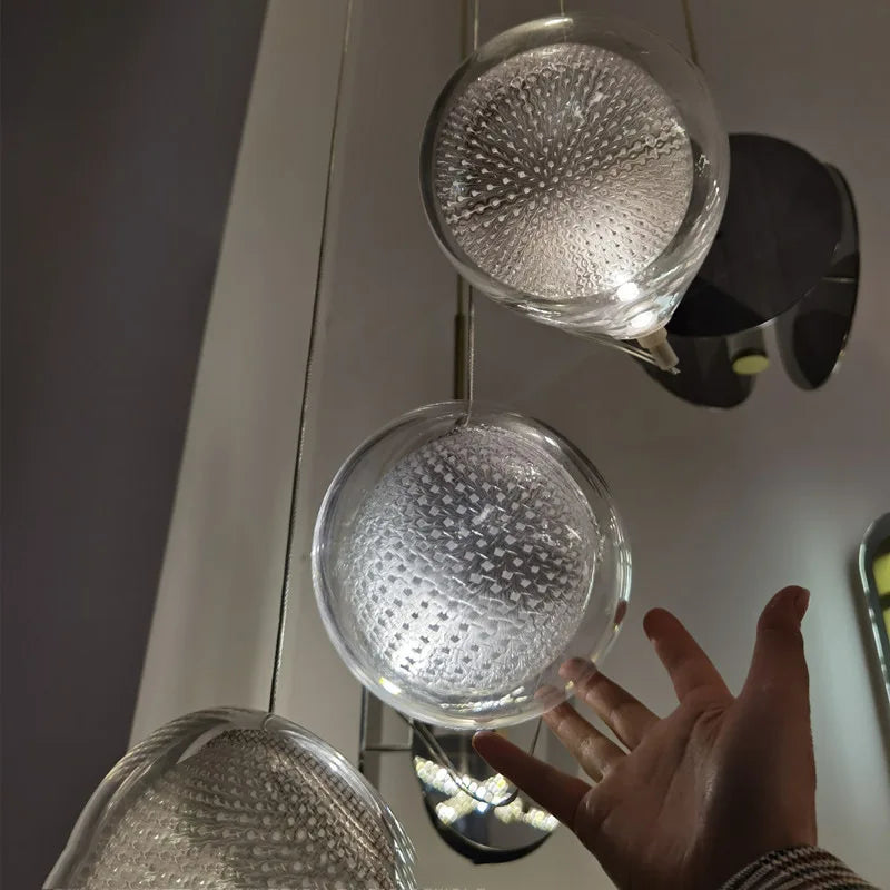 lustre moderne en verre pour décoration intérieure suspendue