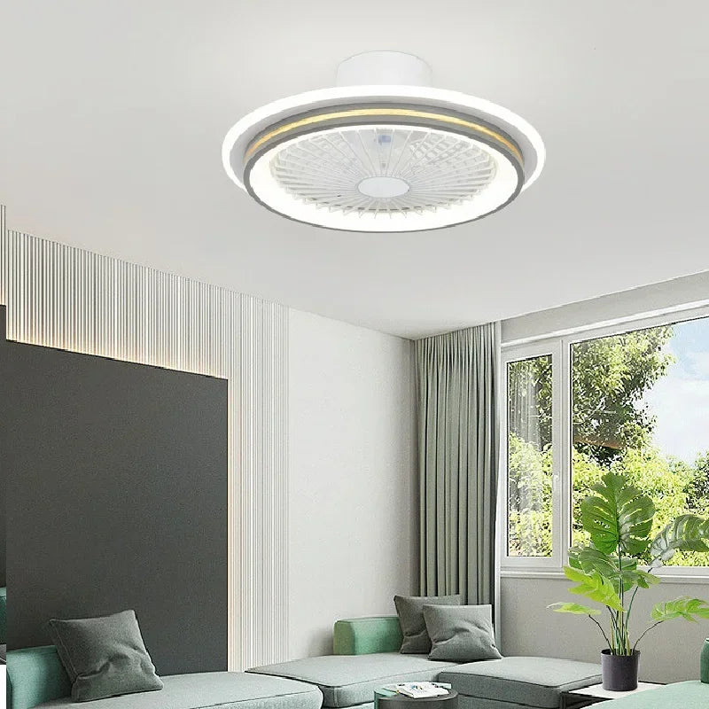 plafonnier moderne silencieux avec ventilateur et lumière télécommandé