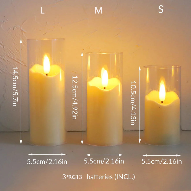 lot de 6 bougies led sans flamme en verre pour mariage et noël