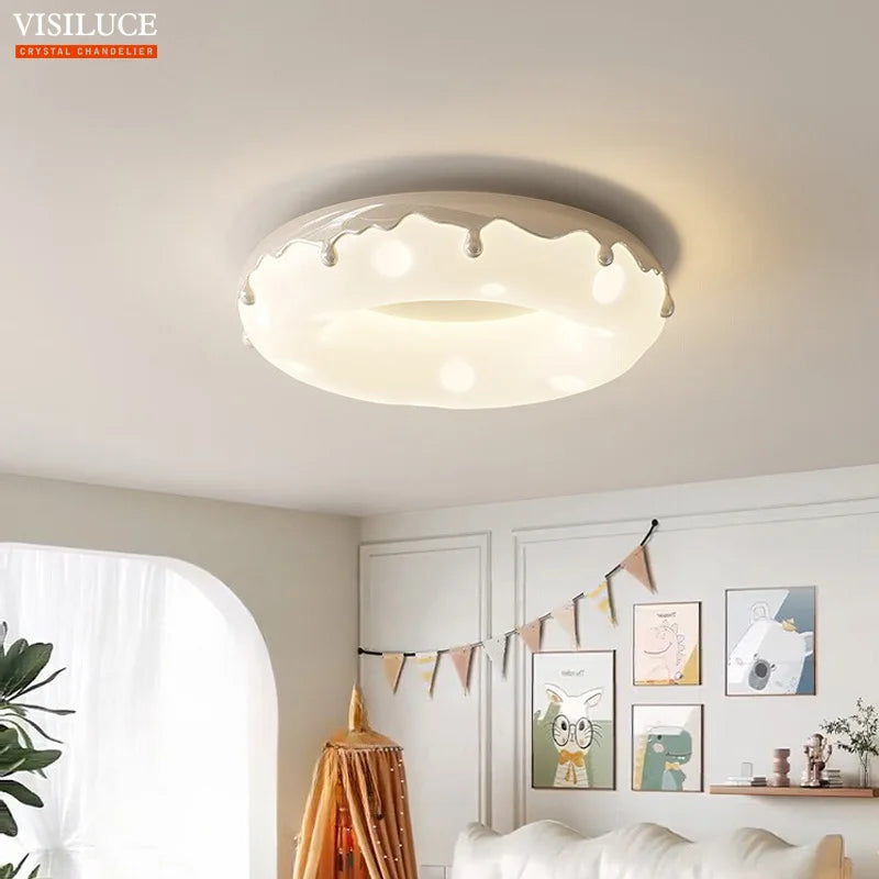 plafonnier led design minimaliste en forme de donut décoratif