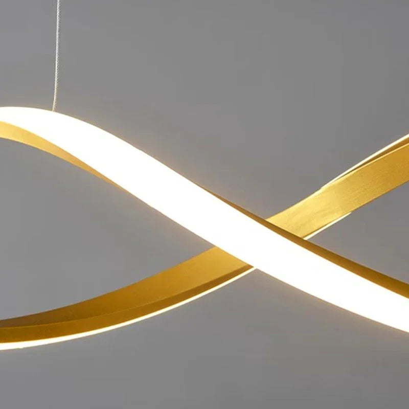 lustre suspendu led design nordique spirale intensité variable