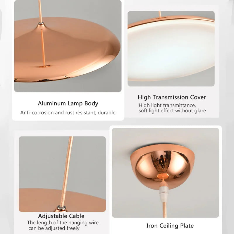 lampe led suspendue design nordique simple avec soucoupe volante