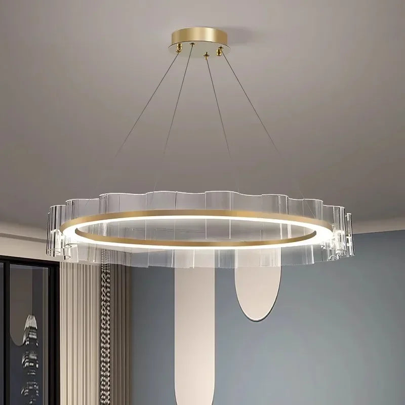 lustre moderne en aluminium et acrylique design nordique pour intérieur