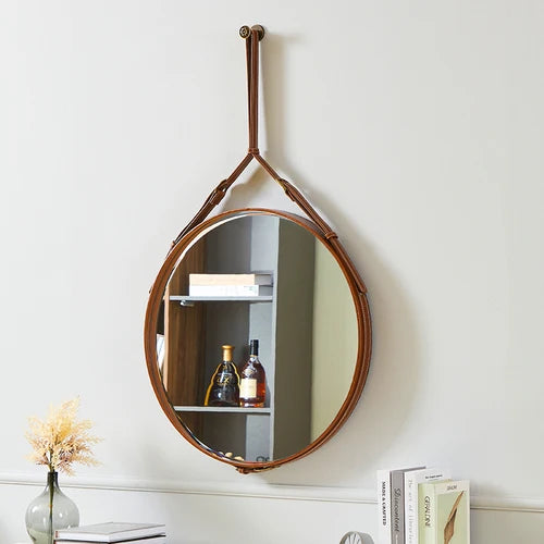 miroirs décoratifs ronds en bois pour décoration intérieure