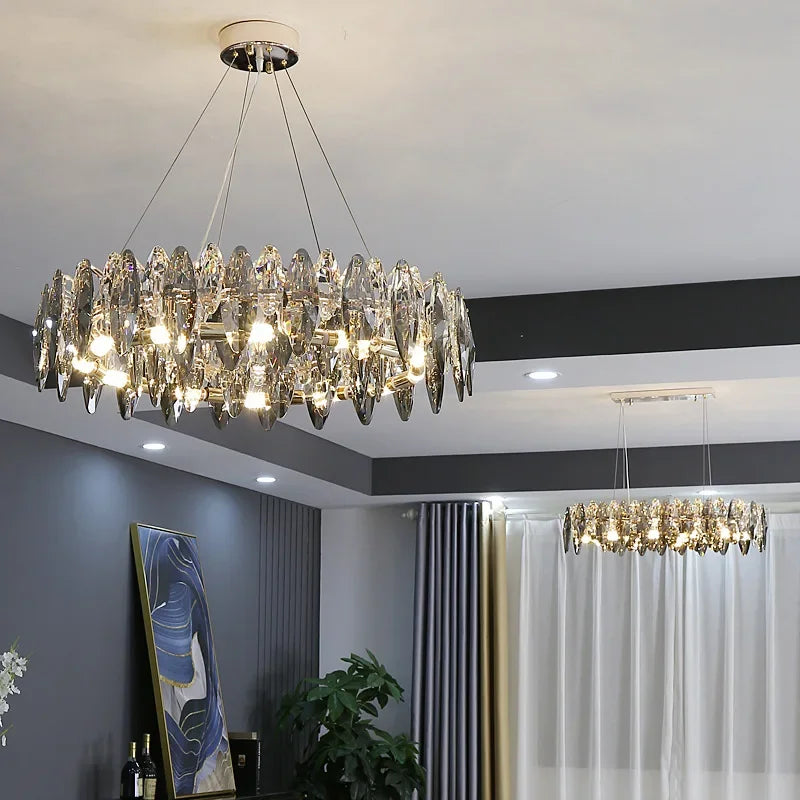 lustre moderne en cristal pour décoration intérieure élégante 2024