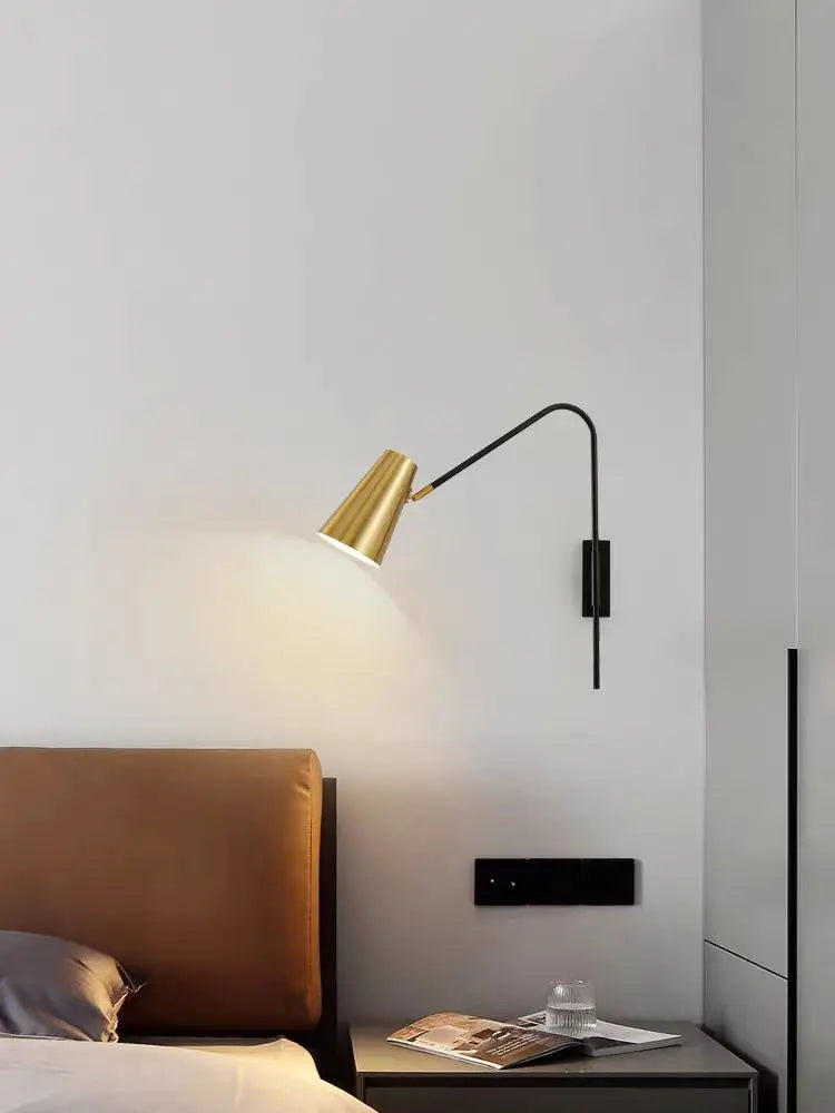 Minimally Adjustable Bedroom Bedside Wall Lamp, Long Arm Dining Room Wall Lamp, Nordic Long Pole Industrial Style Swing Arm Lamp