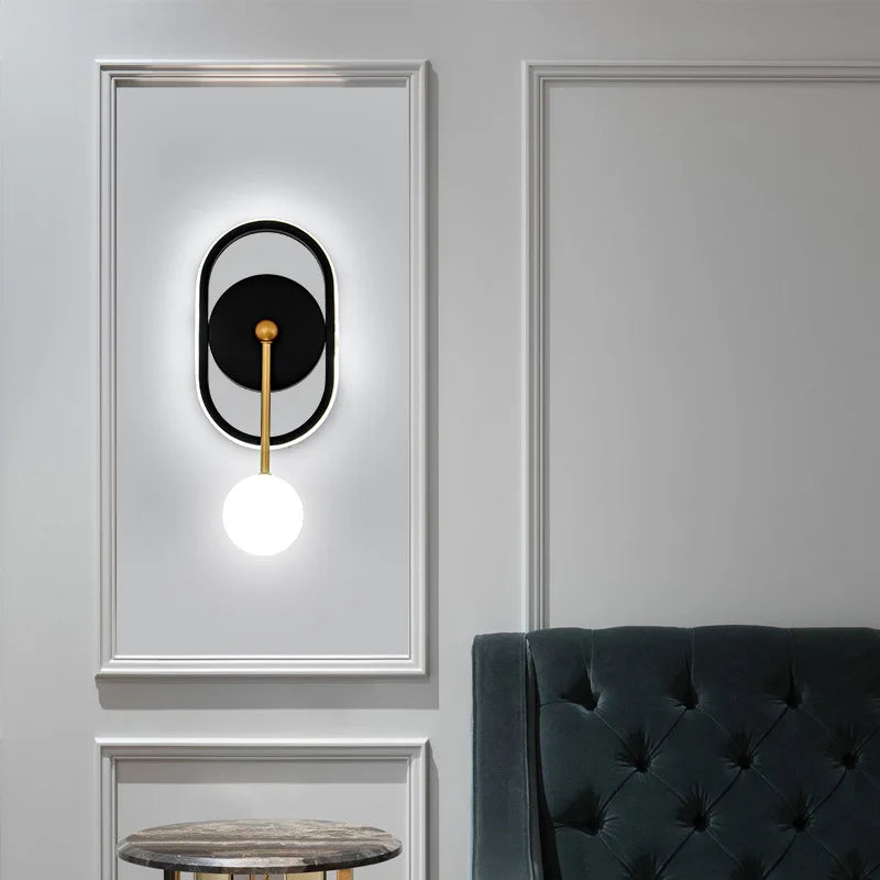 applique murale led nordique minimaliste avec boule circulaire