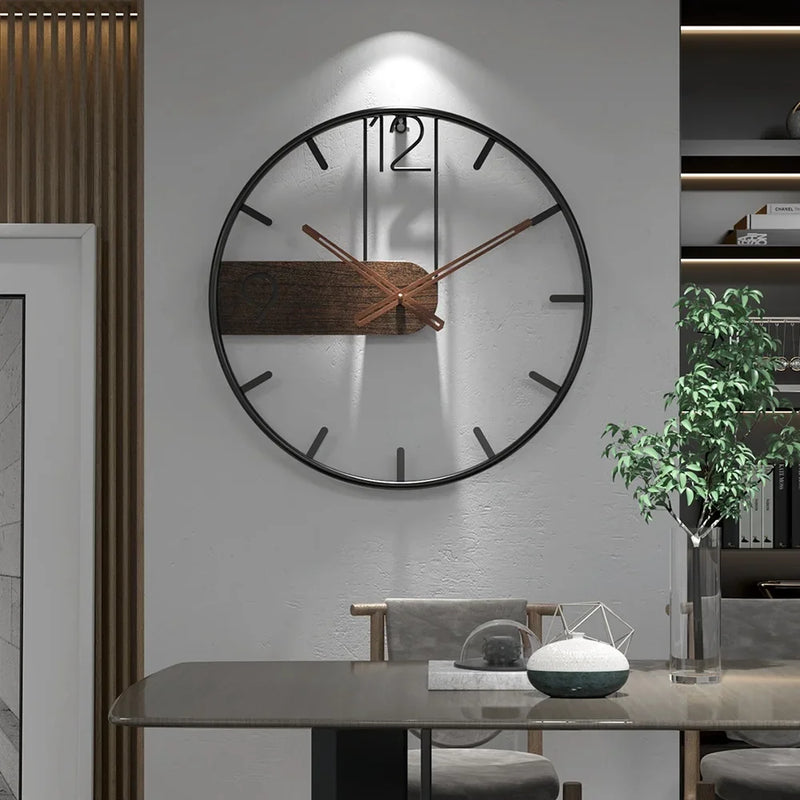 horloge murale nordique 3D en métal pour décoration moderne