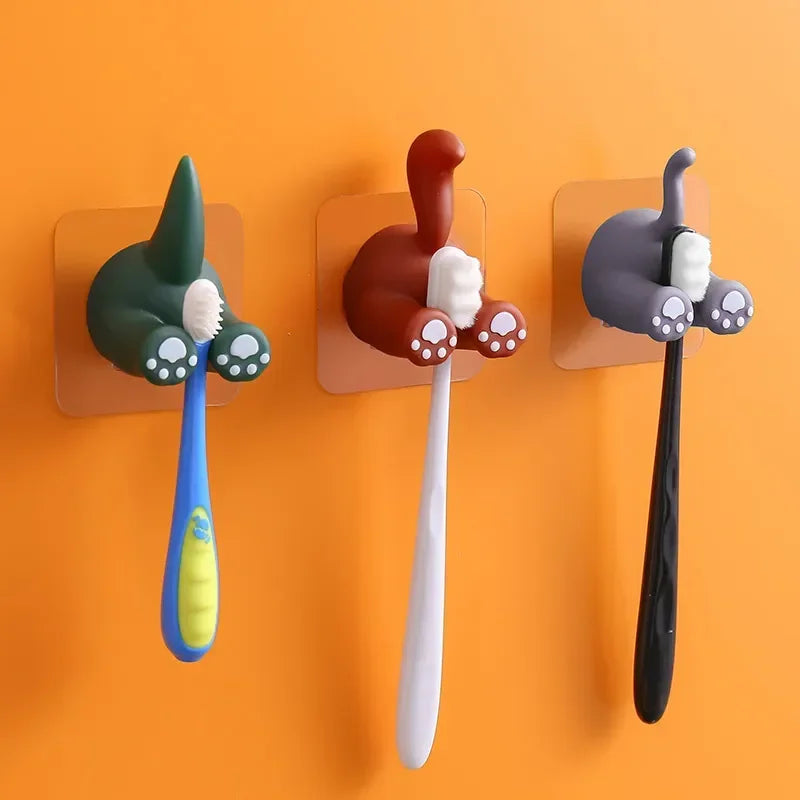 porte-brosse à dents animal autocollant pour enfants amusant