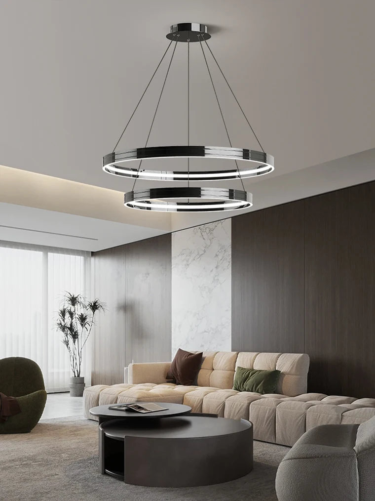 lustre moderne en métal pour éclairage intérieur élégant