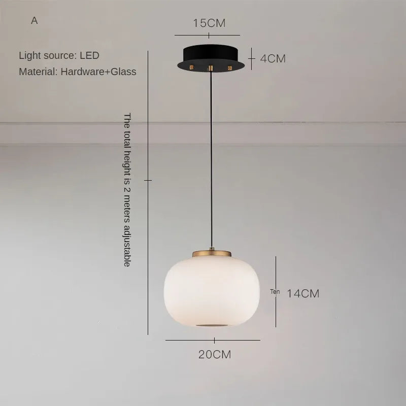 lustre led en verre design minimaliste japonais créatif et artistique