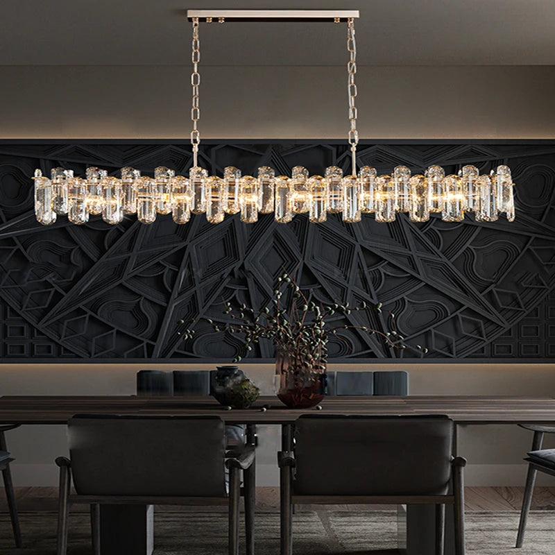 lustre glamour moderne en cristal clair pour intérieur