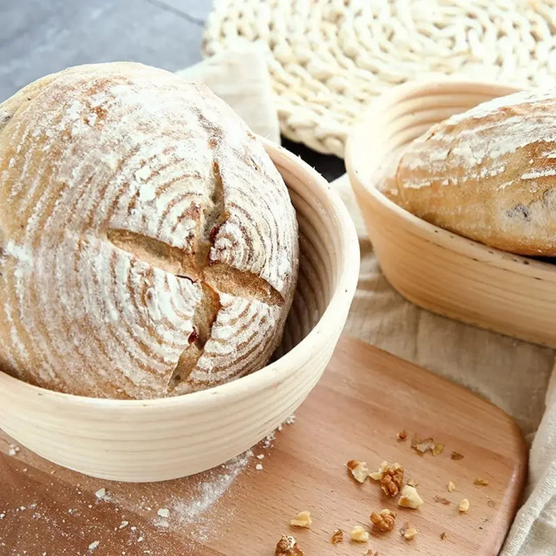 panier à pain en rotin naturel fait main pour fermentation de pâte au levain