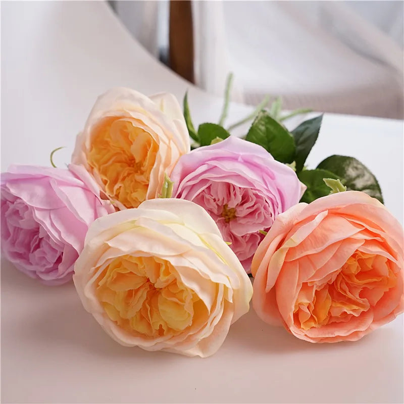 fleurs artificielles rose real touch pour décoration et cadeau