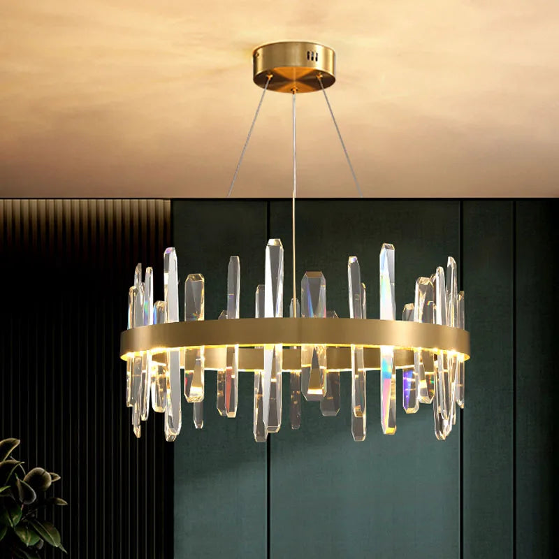 lustre en cristal à led design moderne pour intérieur