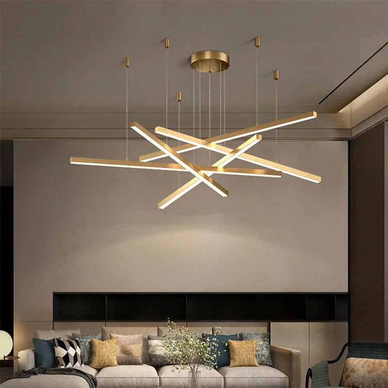 lustre suspendu moderne pour décoration intérieure lumineuse