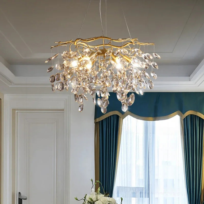 lustre en cristal de luxe pour un éclairage raffiné