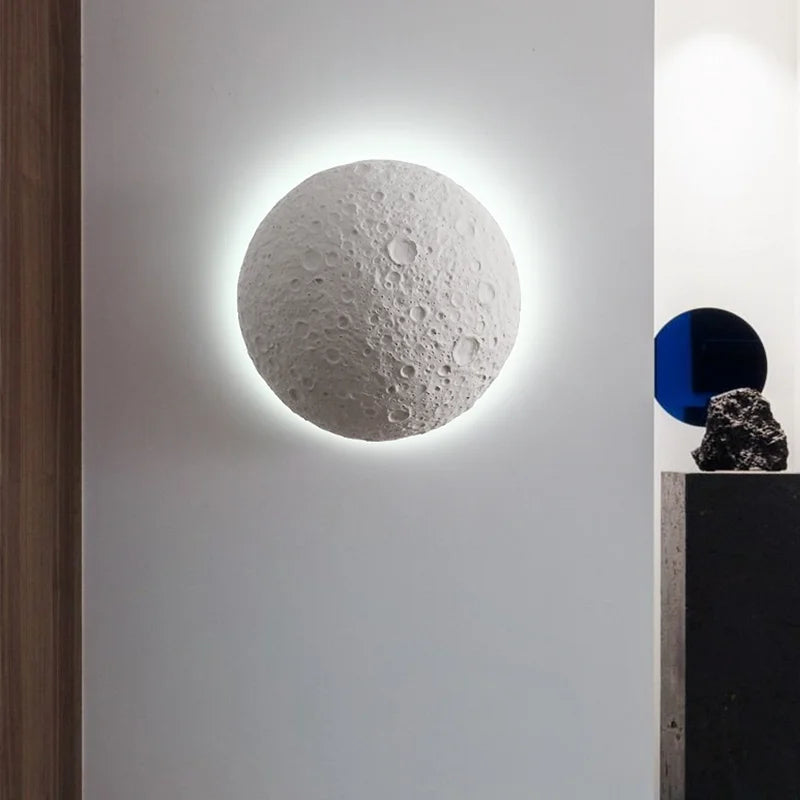 applique murale décorative lune design créatif éclairage led moderne