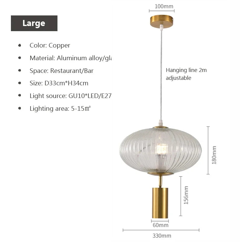 suspension en verre rétro design pour décoration intérieure