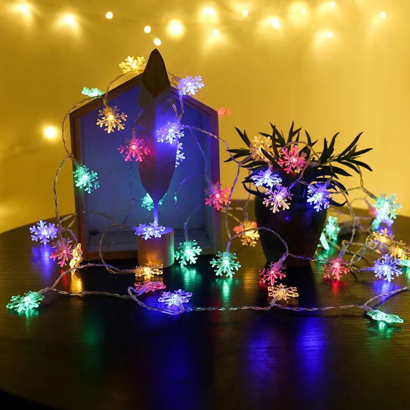 guirlande lumineuse flocon de neige pour décoration de noël