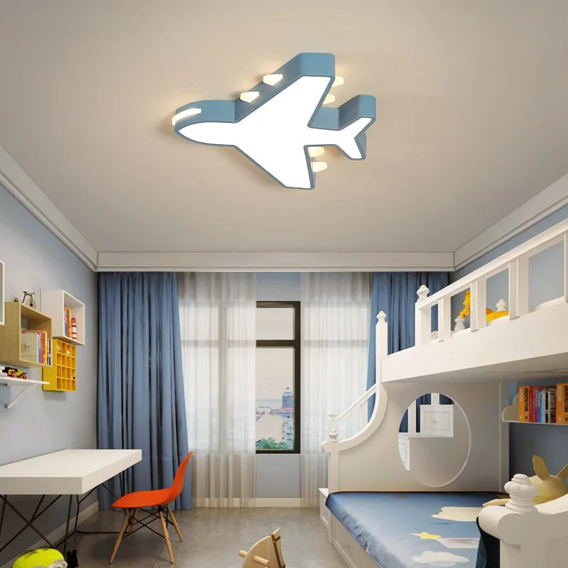 lampe plafond moderne à leds forme avion pour intérieur