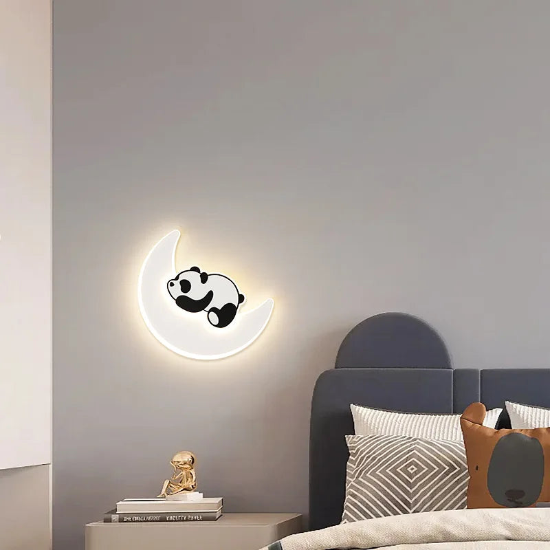 applique murale créative panda astronaute pour chambre d'enfants