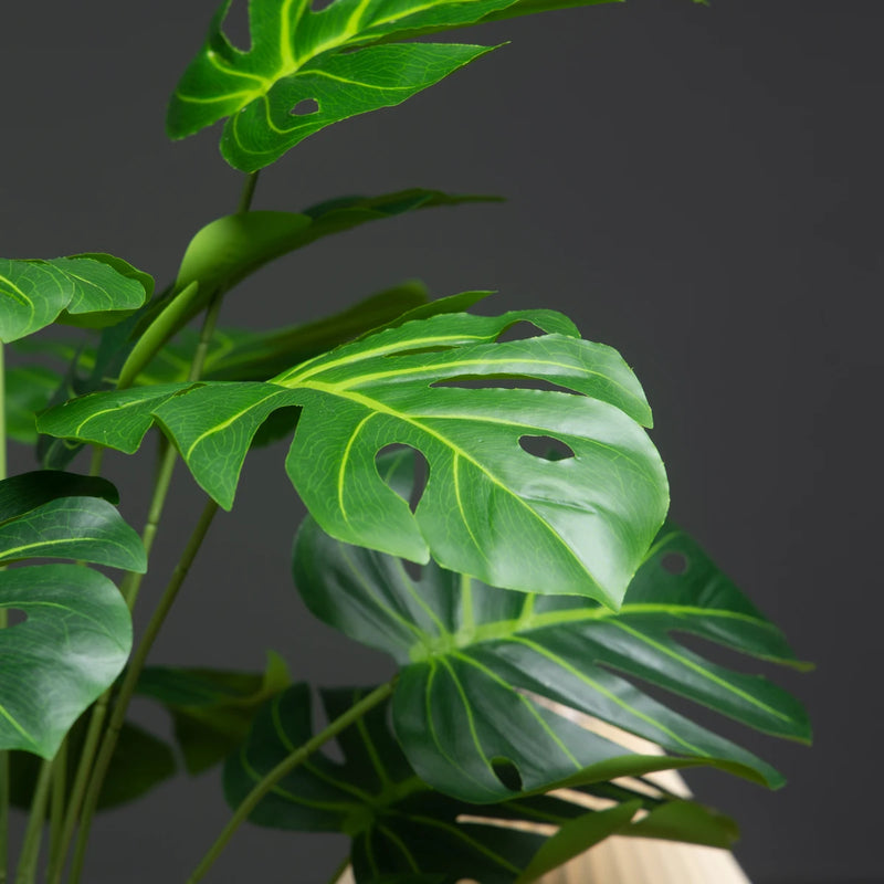 arbre artificiel monstera avec feuillage tropical pour décoration intérieure