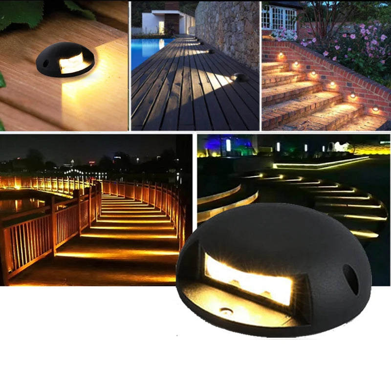 Outdoor floor lights, waterproof underground lights, led aisle, trail lights, stairs, hole-free garden lights, lawn steps