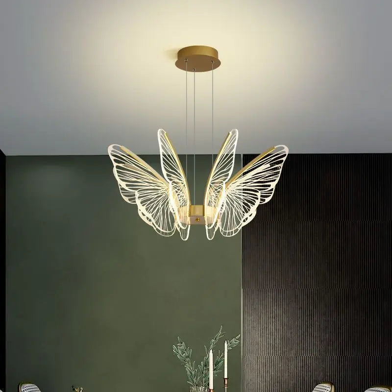 lustre papillon moderne en acrylique pour décoration intérieure