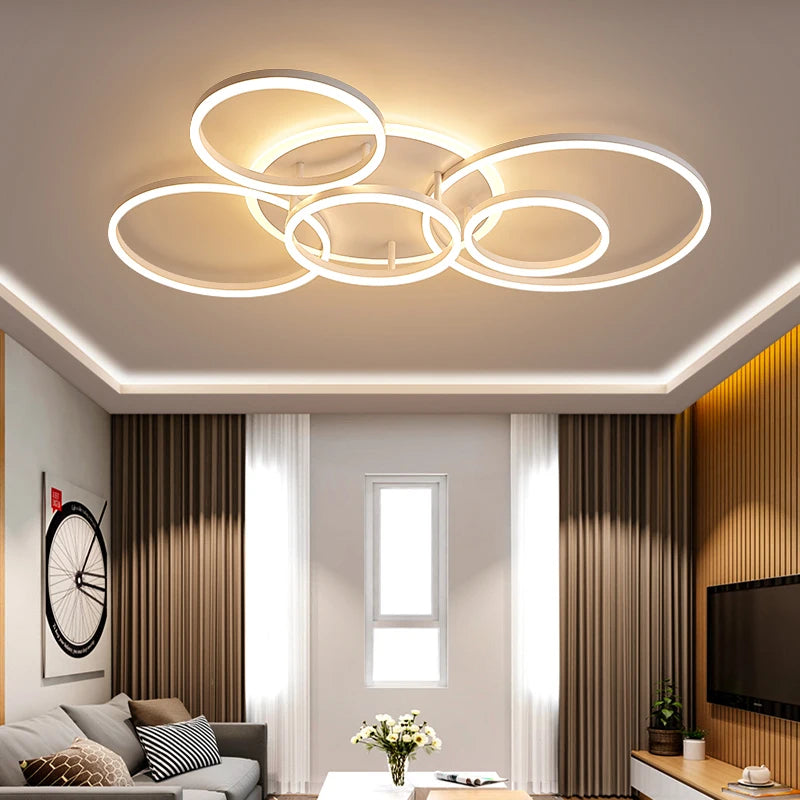 lustre led moderne minimaliste à intensité variable pour éclairage intérieur