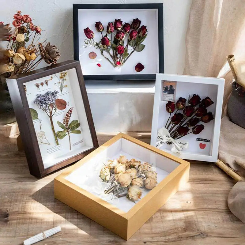 cadre 3d pour fleurs séchées ornement de bureau décor naturel