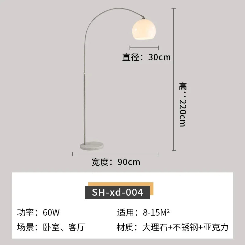 lampadaire incurvé nordique créatif en acier inoxydable pour intérieur