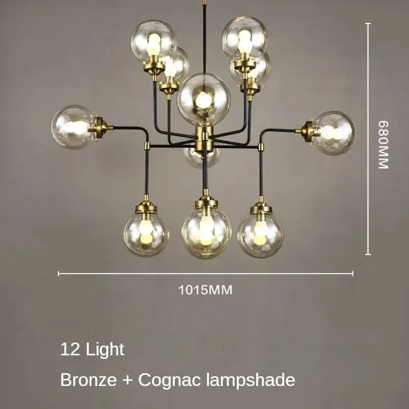 lustre artistique en verre pour décoration intérieure moderne