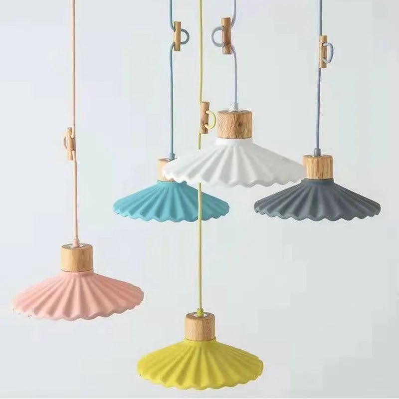 suspension moderne style nordique luminaire coloré macaron