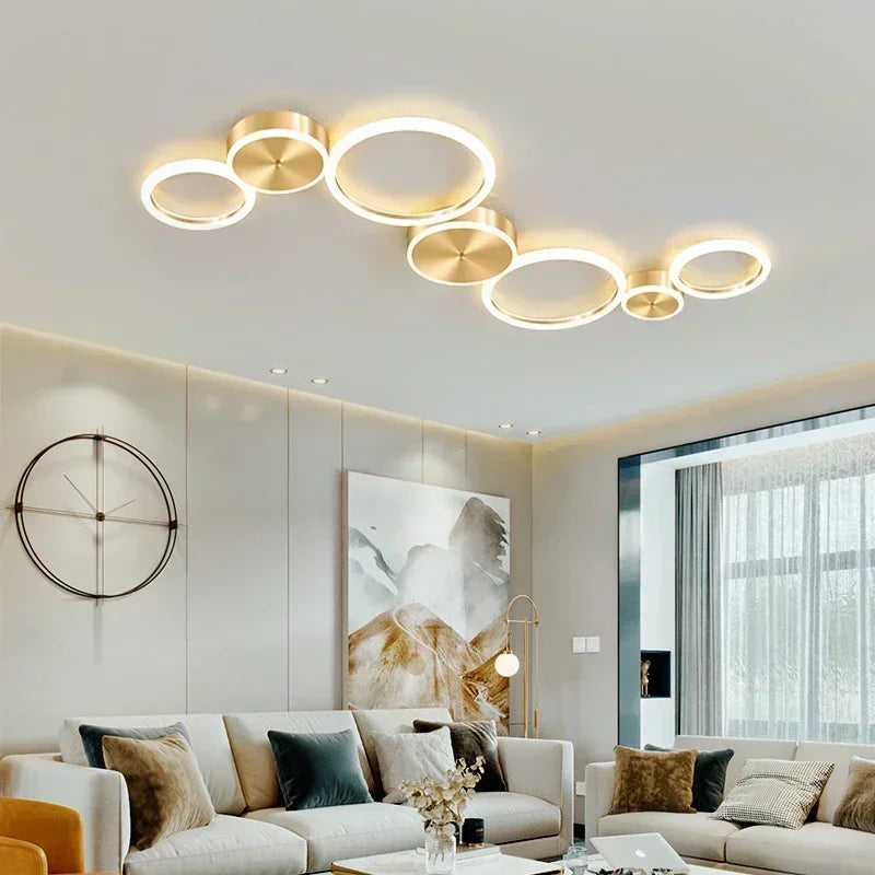 lustre moderne en aluminium avec leds pour intérieur