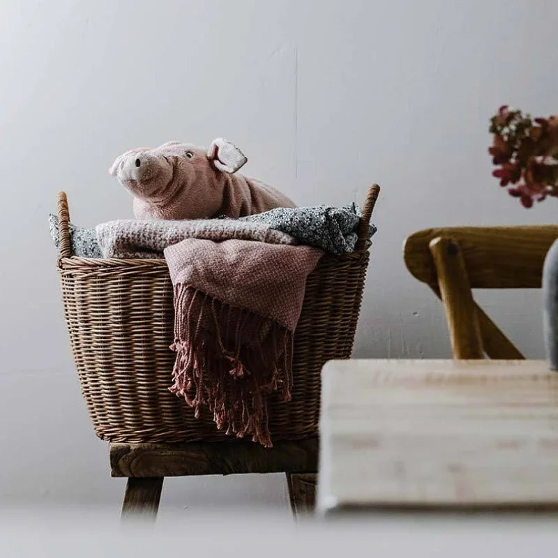 panier à linge en rotin naturel multifonction pour rangement et organisation