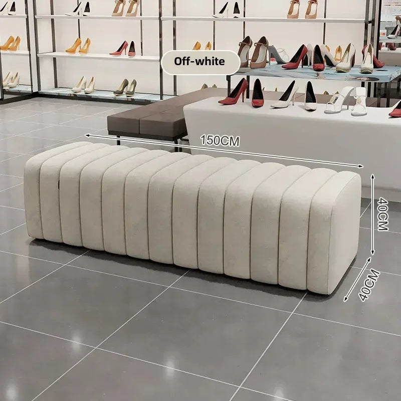 banc à chaussures design moderne avec repose pieds doux et confortable