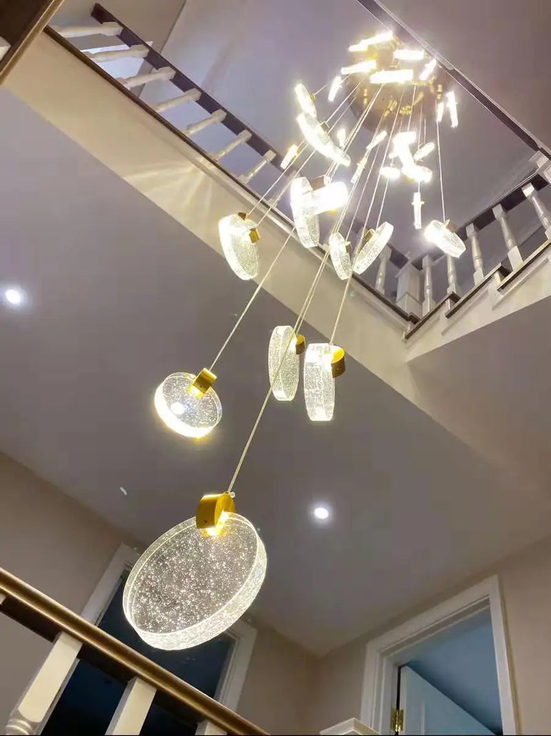 lustre moderne à LED pour escalier et duplex intérieur