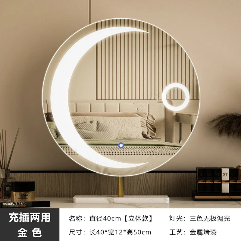 miroir led étoile moderne pour filles et cosmétiques luxe