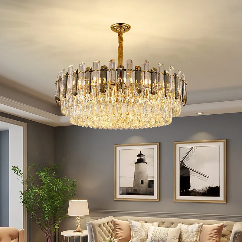 lustre moderne en cristal k9 pour éclairage intérieur