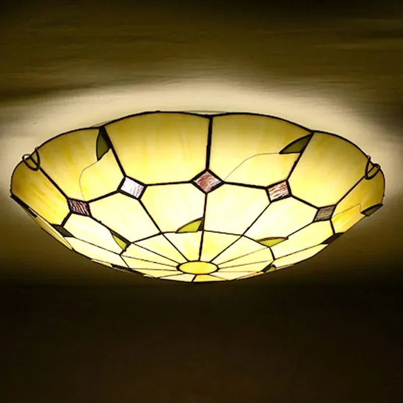 lustre tiffany méditerranéen bohème vitrail pour décoration intérieure