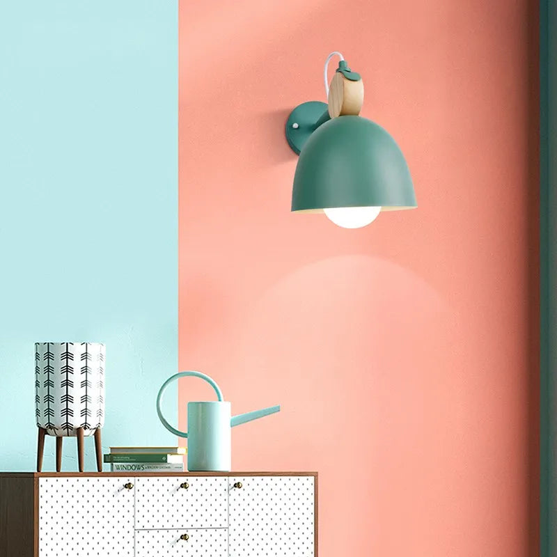 Lampe de applique murale LED nordique en bois Macaron lumière chambre chevet rotatif Deocr lampe salon couloir allée maison luminaire