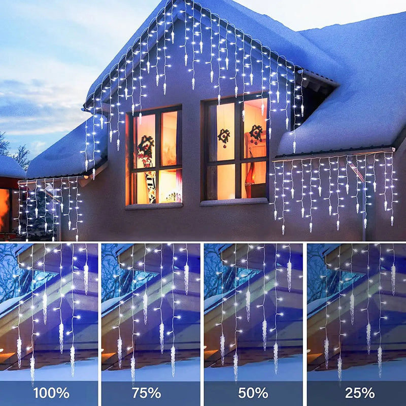 décorations lumineuses de noël pour fenêtres avec 8 modes clignotants