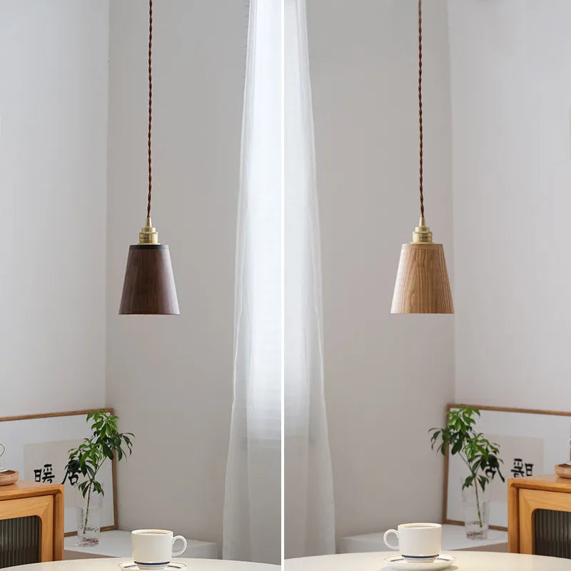 loft bois led suspension abat-jour moderne décoration maison éclairage