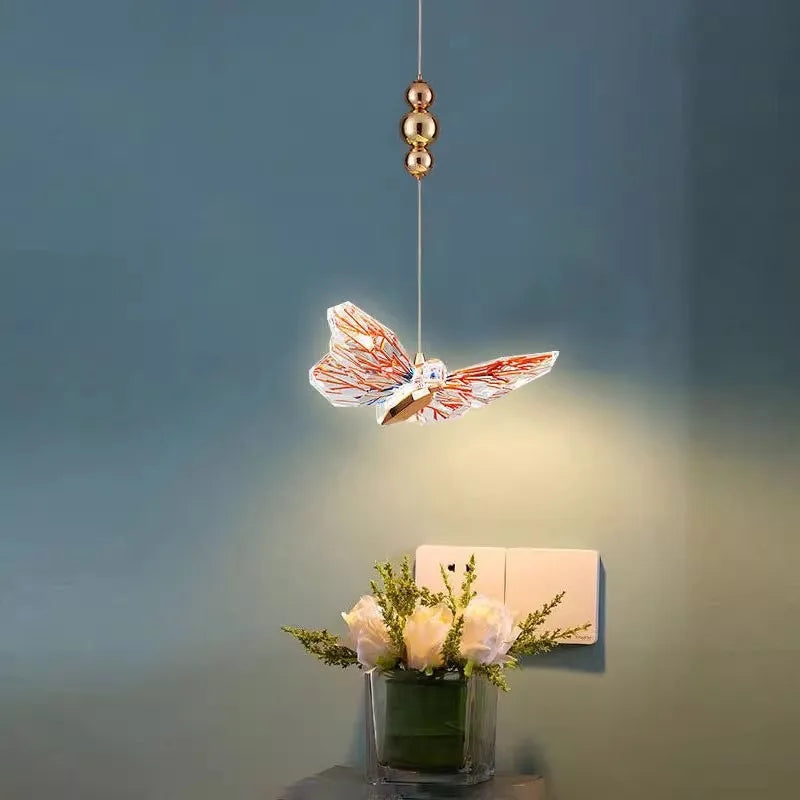 lustre papillon lumineux pour chambre d'enfants créative