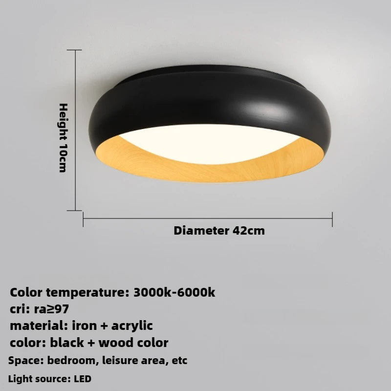 lampe minimaliste japonaise rétro circulaire anti éblouissement éclairage doux