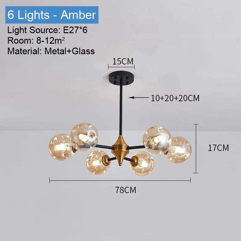 lustre industriel en verre pour intérieur élégant et moderne