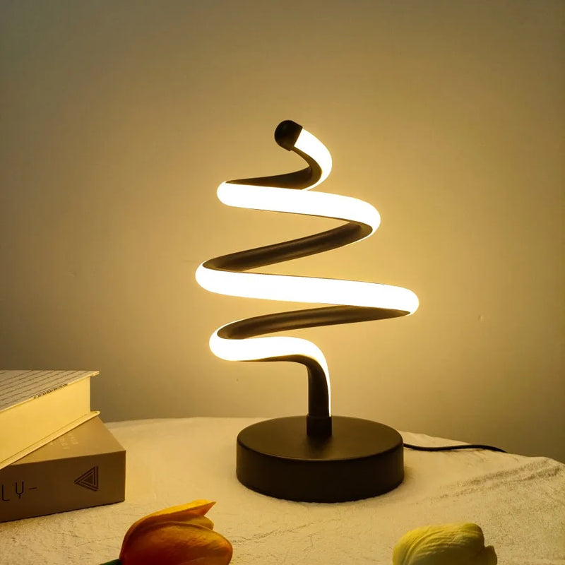 lampe de bureau créative en forme d'arbre de noël décorative usb