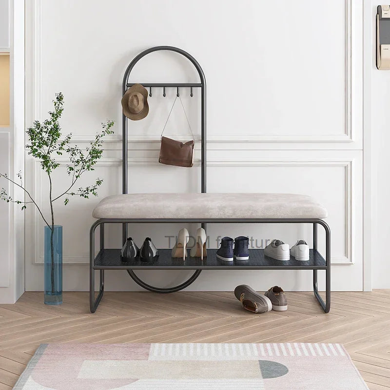 banc de rangement minimaliste pour chaussures et rangement